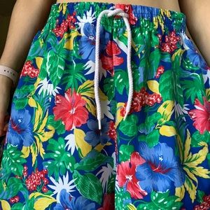Floral Blue Beach Shorts